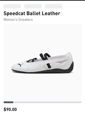 Puma Speedcat Ballet Leather Women's Sneakers Sz 6- White/Black